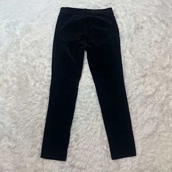 Ann Taylor Black Velvet Pants Size 0 Skinny Modern Fit Velour Stretch Low Rise - Picture 11 of 12